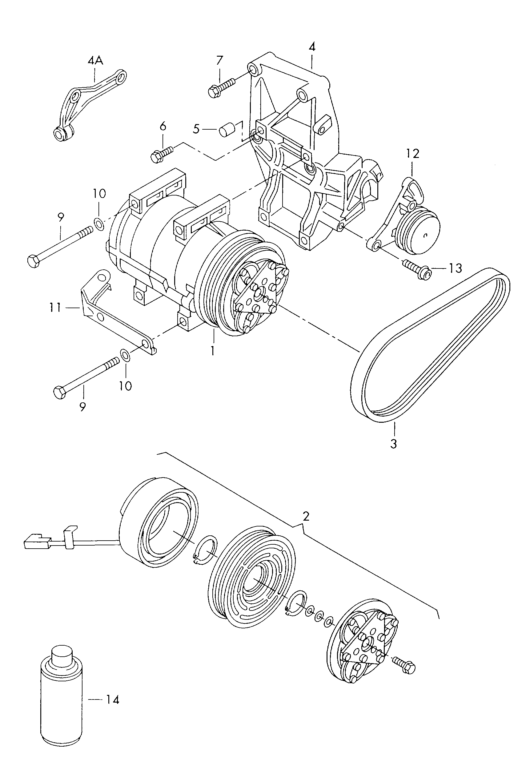 Seat 8D0 260 805J - A/c compressor connecting and mounting parts for compressor: 1 pcs. autospares.lv