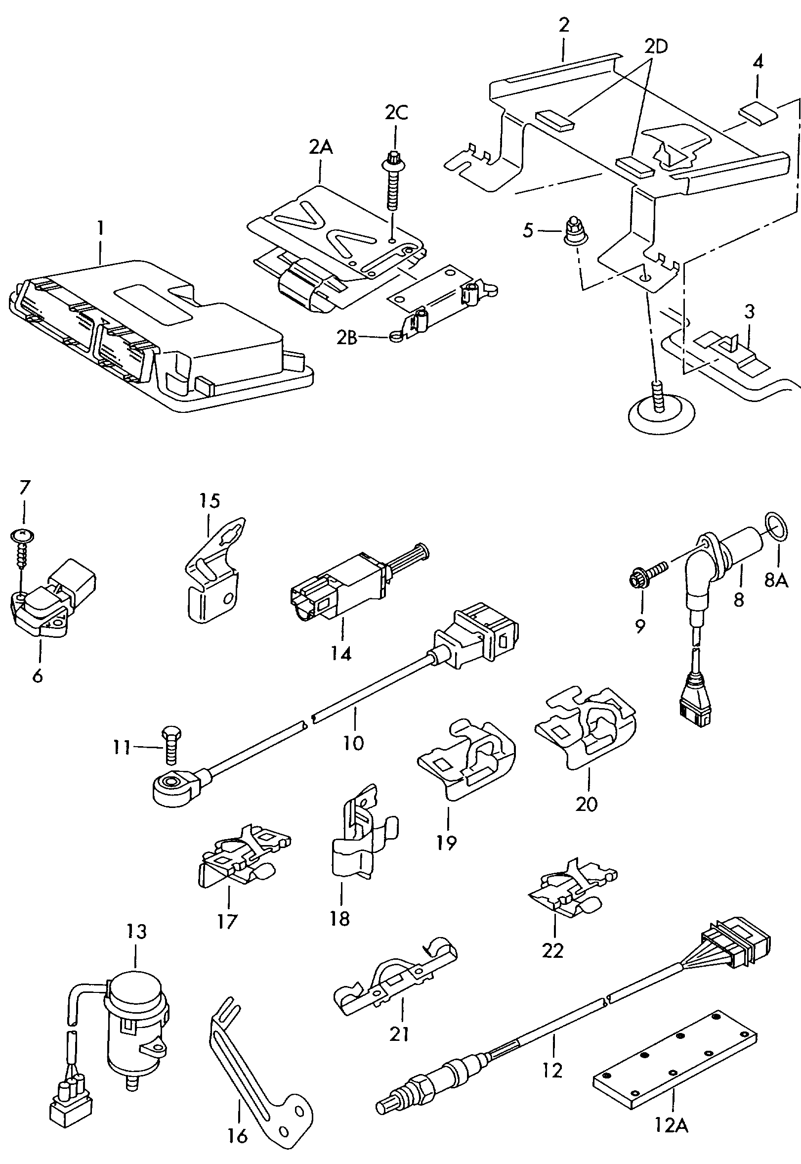 AUDI 06A 906 262 AS - Engine control unit impulse sender knock sensor lambda probe swi: 1 pcs. autospares.lv