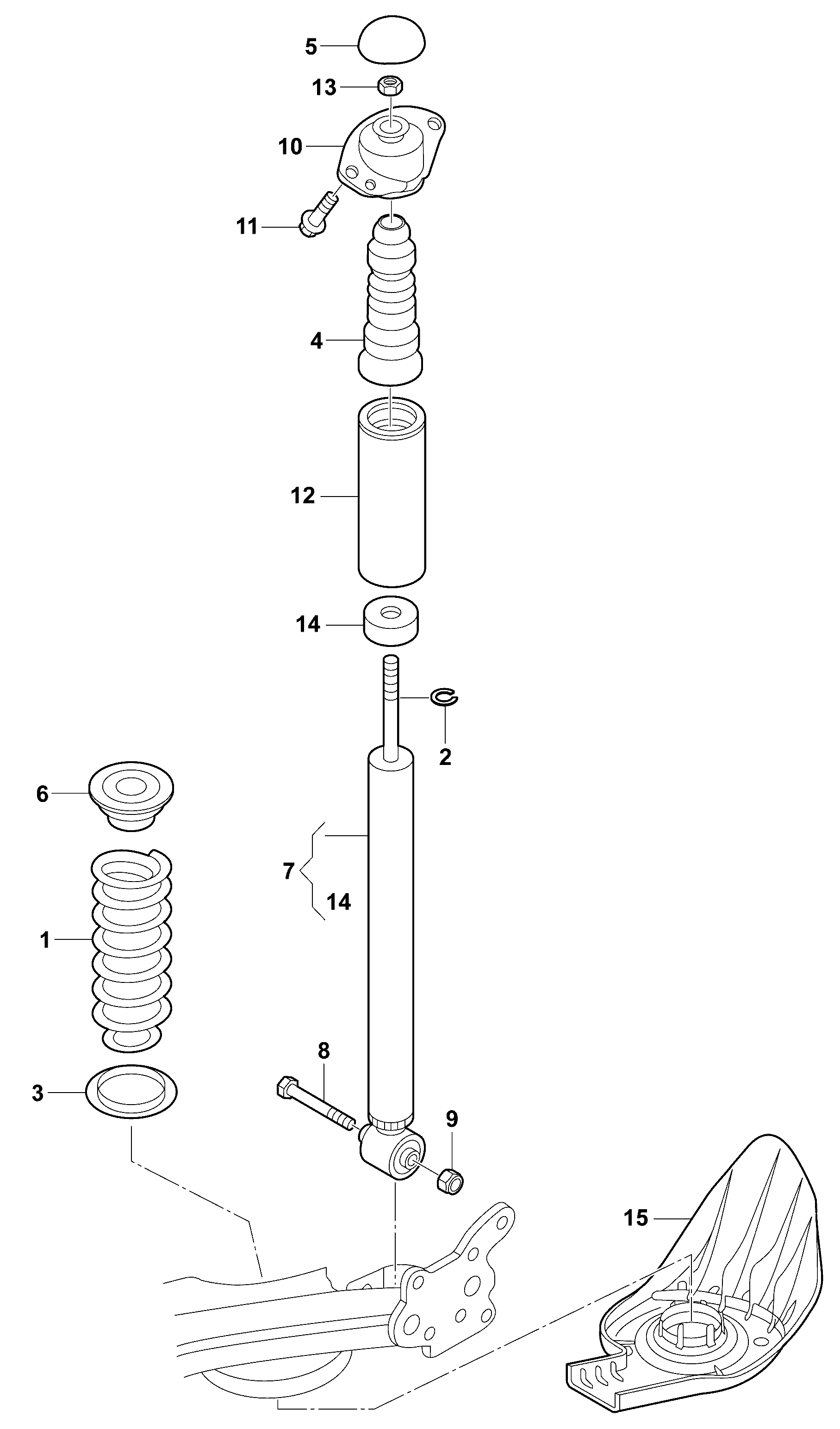 Seat 1J0 512 131 C - Suspension shock absorbers for vehicles with sports suspension: 2 pcs. autospares.lv