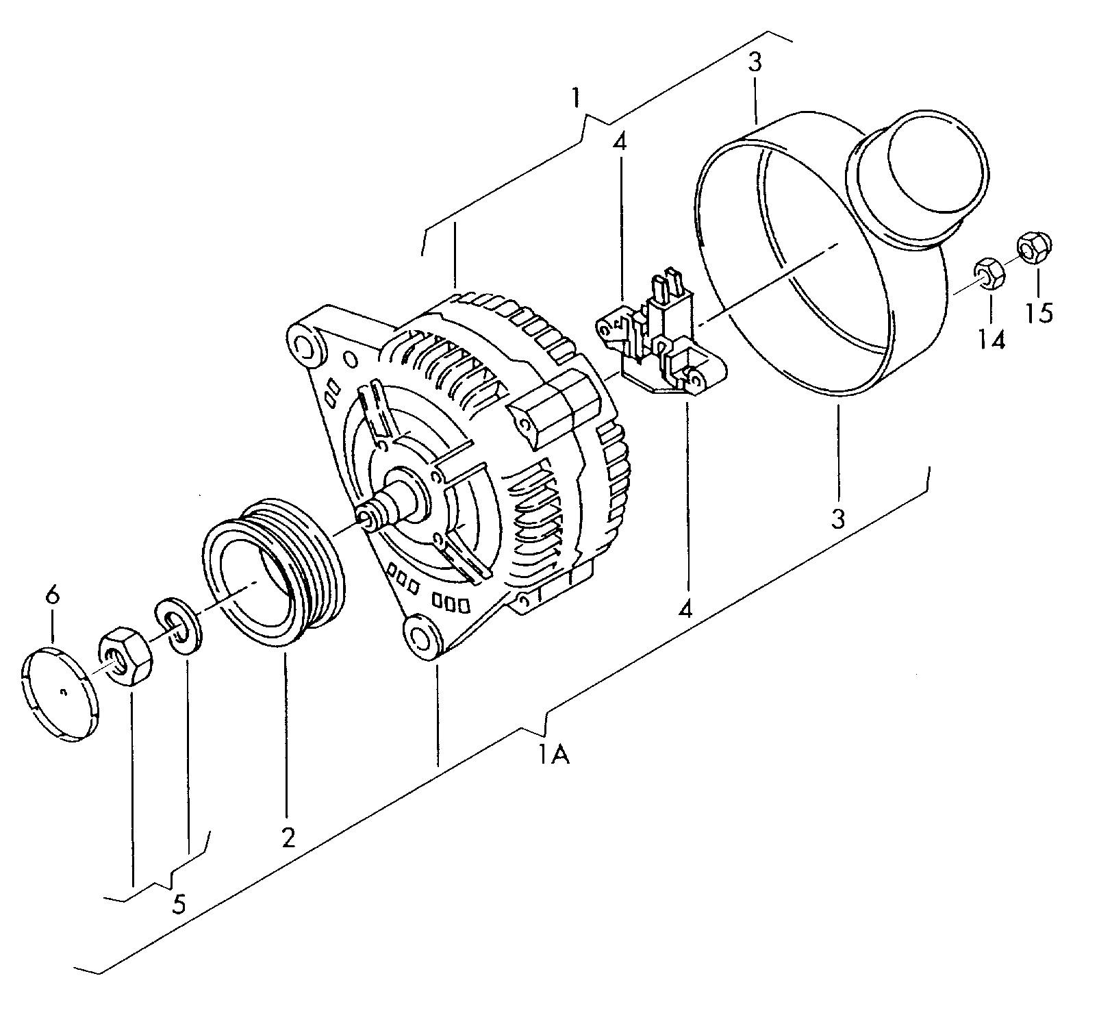 AUDI 038 903 018 PX - Alternator and single parts: 1 pcs. autospares.lv