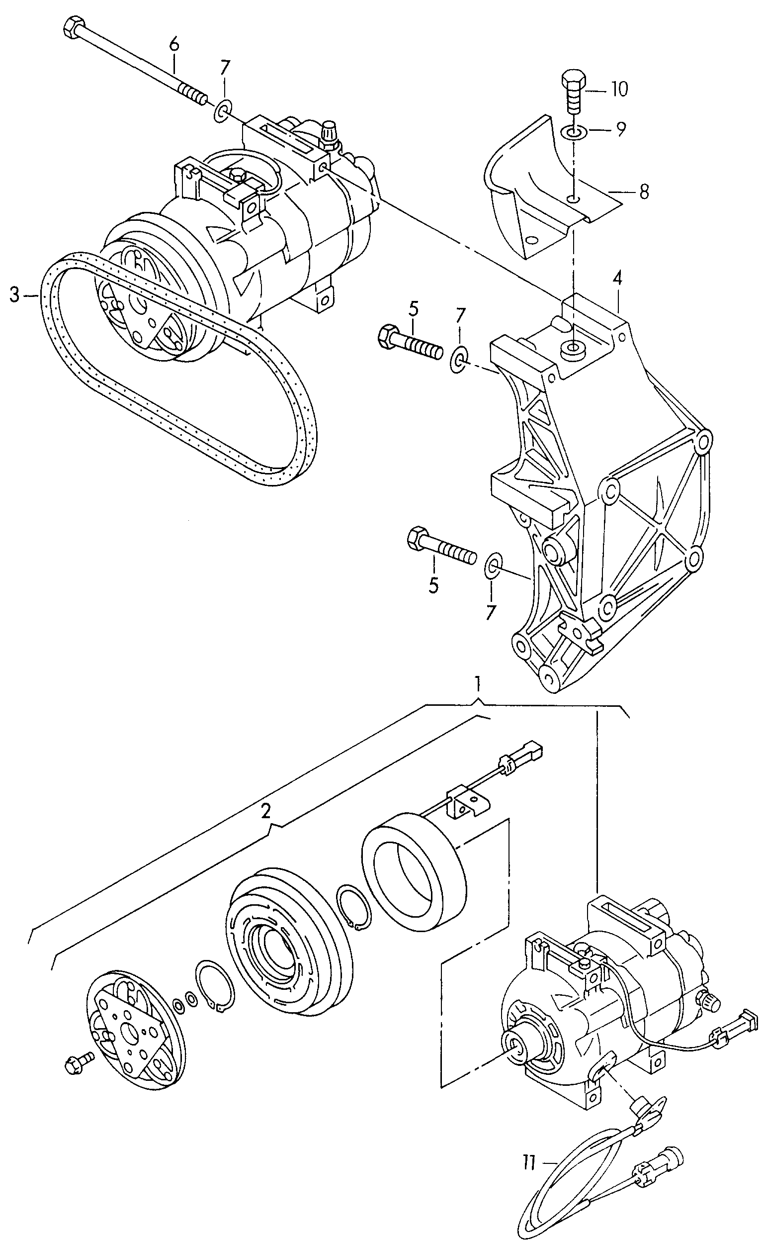 VW 8D0260811A - A/c compressor connecting and mounting parts for compressor: 1 pcs. autospares.lv