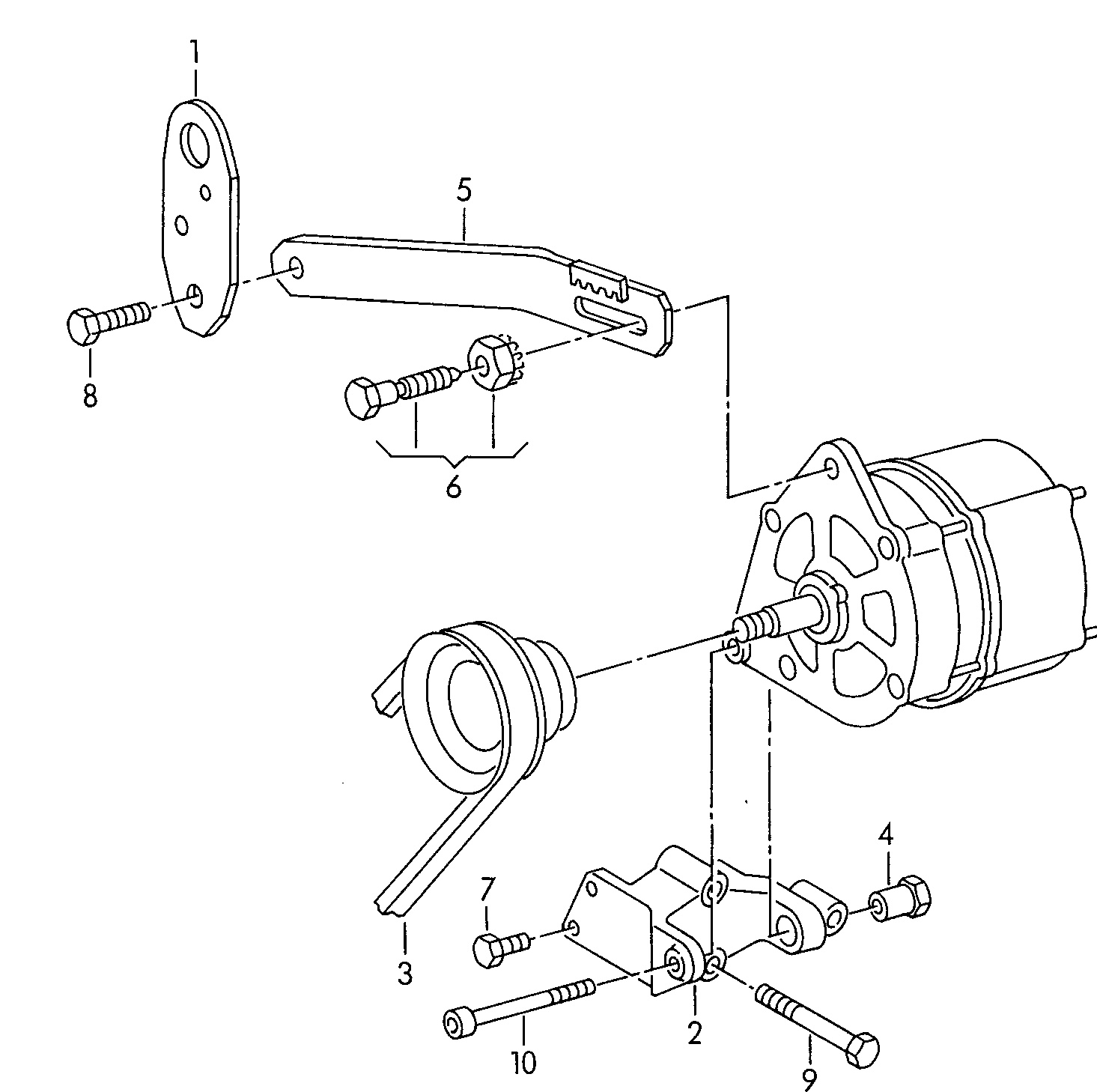 Porsche N   900 744 04 - Connecting and mounting parts for alternator: 1 pcs. autospares.lv