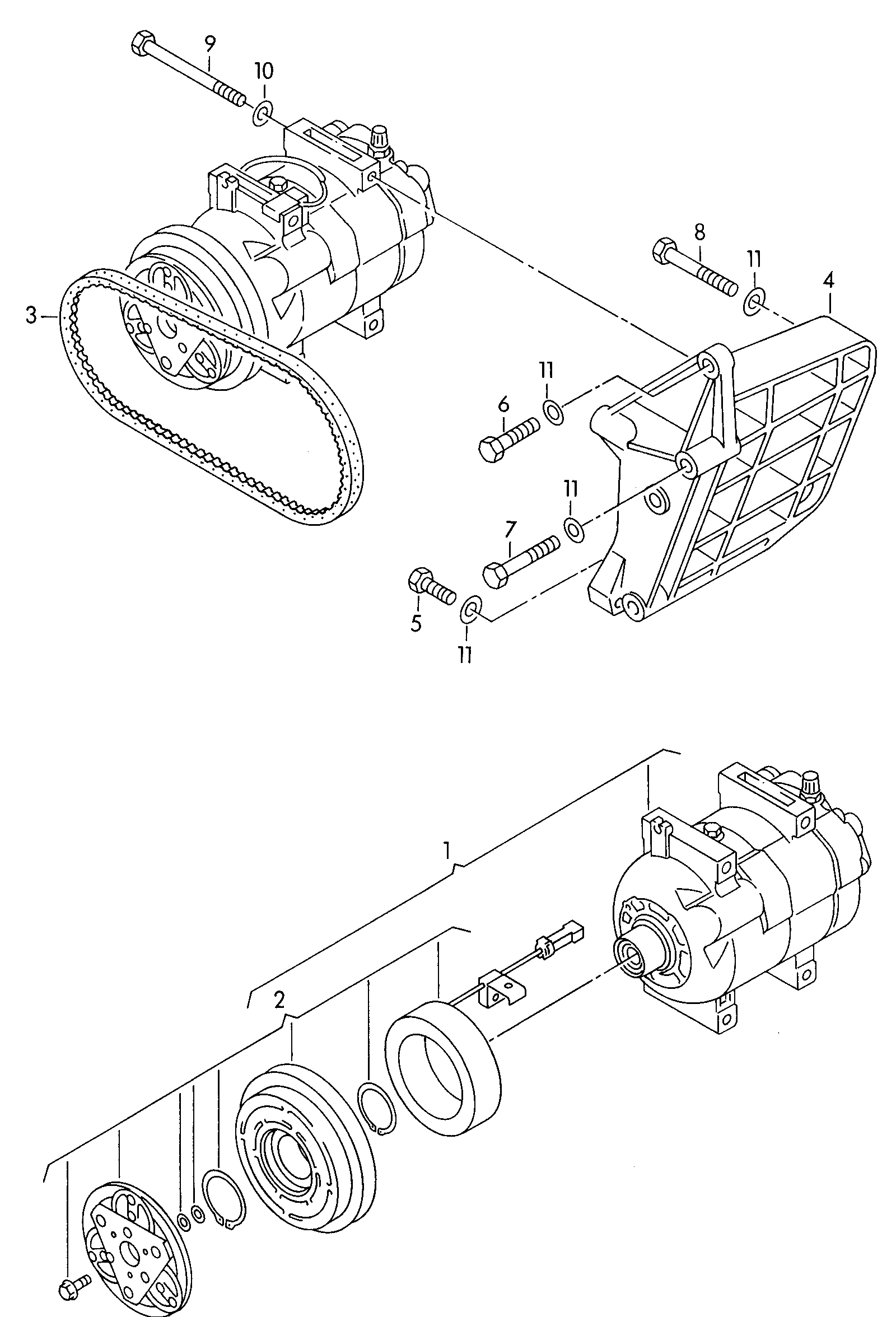 Skoda 050 260 849 - A/c compressor connecting and mounting parts for compressor: 1 pcs. autospares.lv