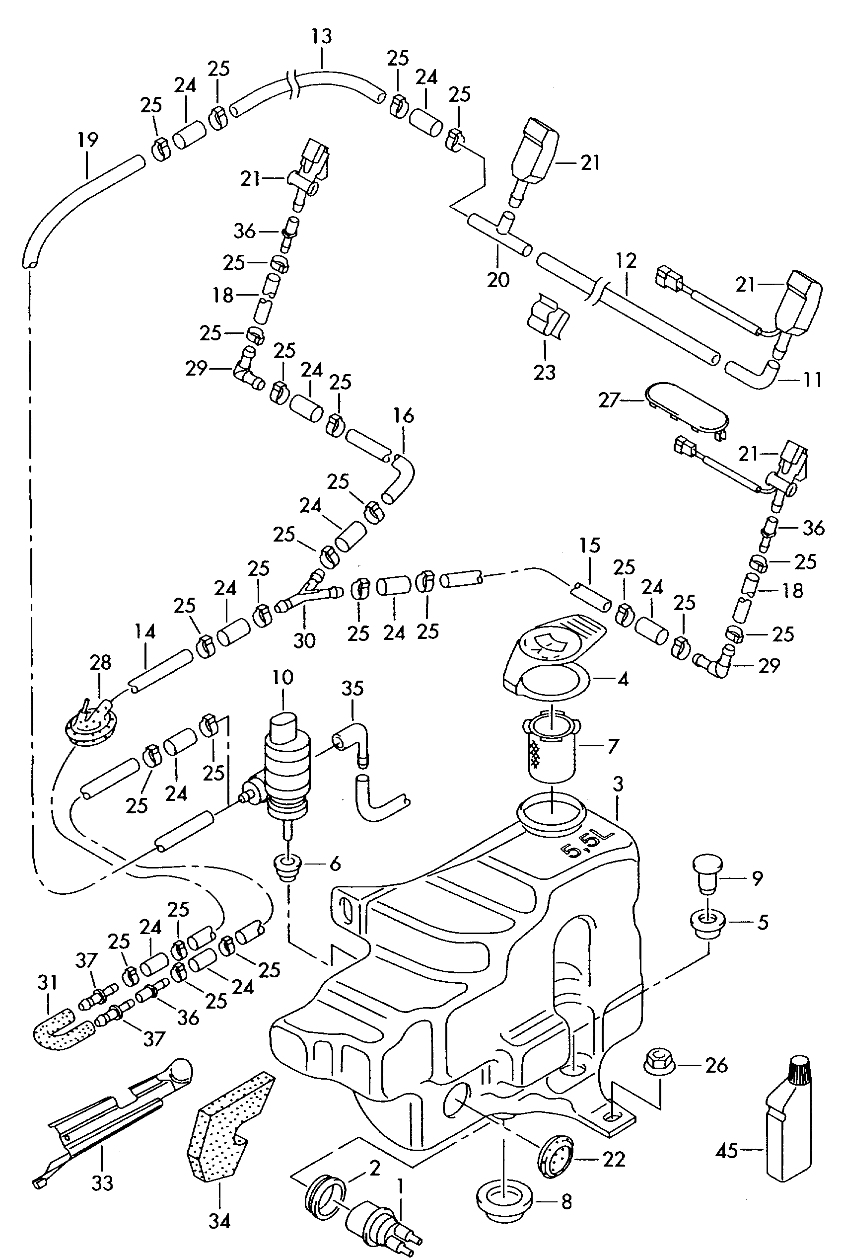 Seat 8E0 955 465A - Windscreen washer system: 1 pcs. autospares.lv