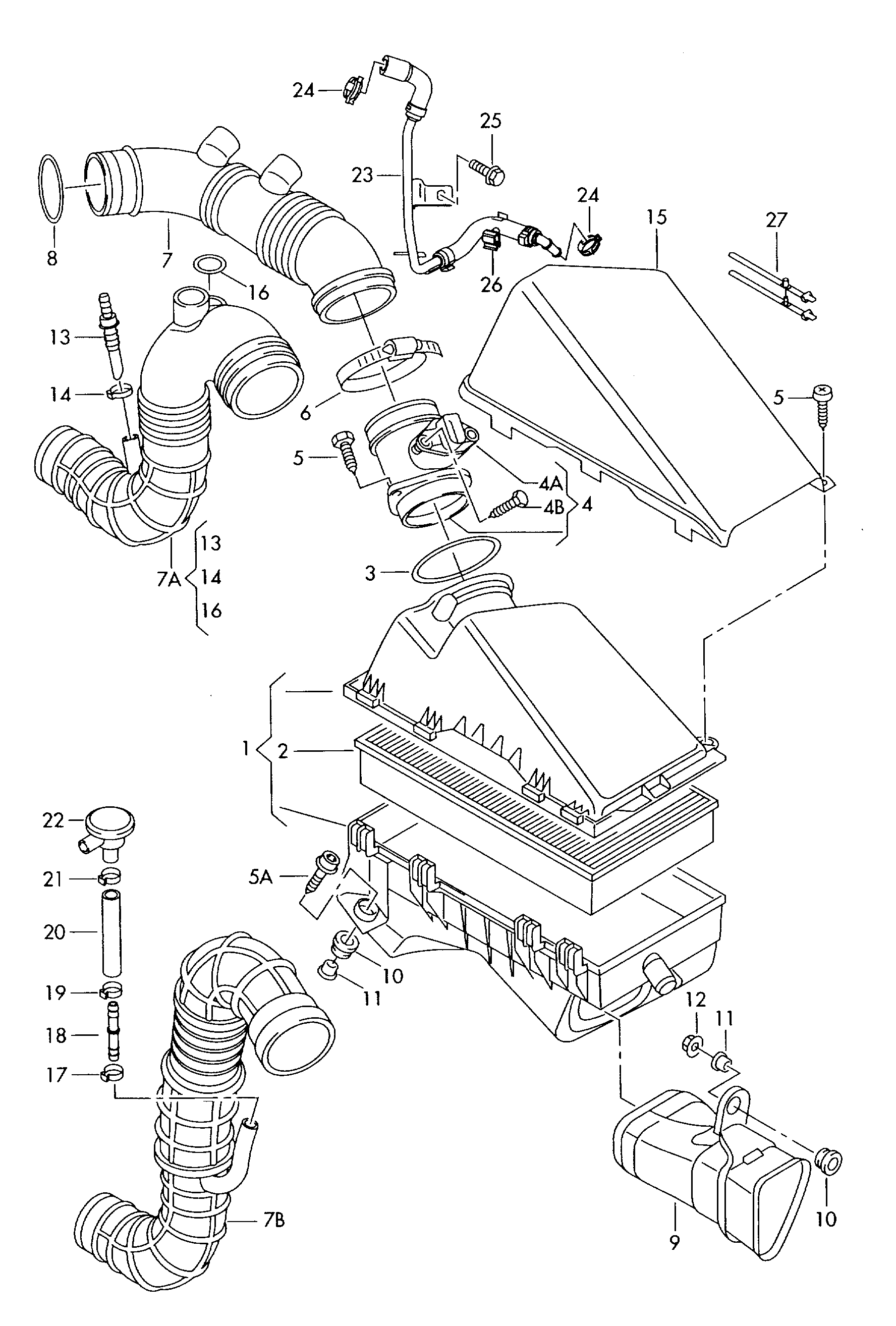 VAG 06A906461E - Air filter with connecting parts: 1 pcs. autospares.lv