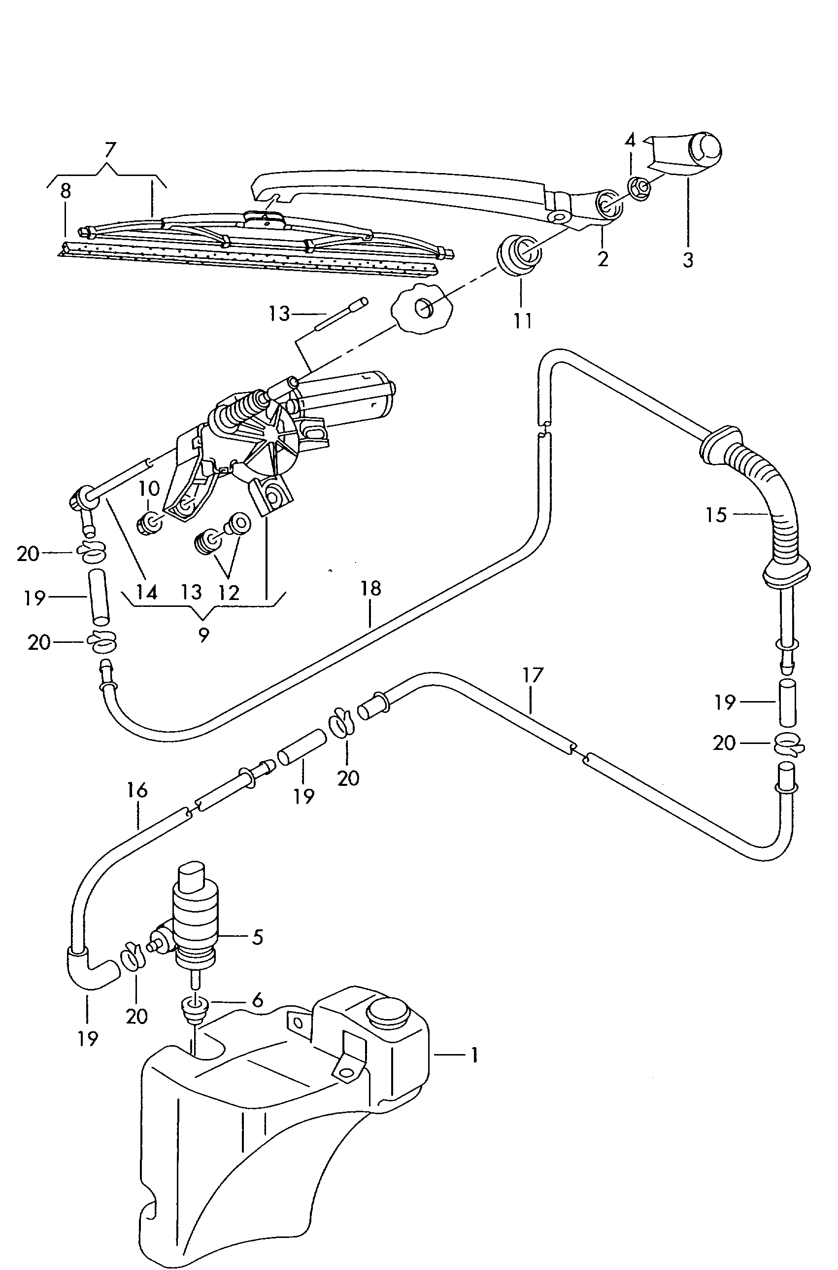 VAG 3B9 955 427 - Wiper and washer system for rear window: 1 pcs. autospares.lv