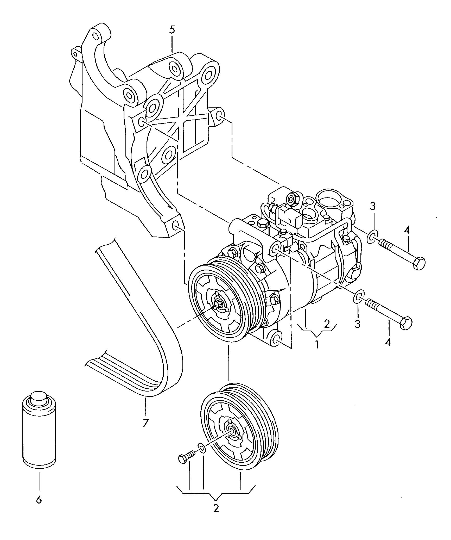 VW 4E0260805BA - A/c compressor connecting and mounting parts for compressor: 1 pcs. autospares.lv