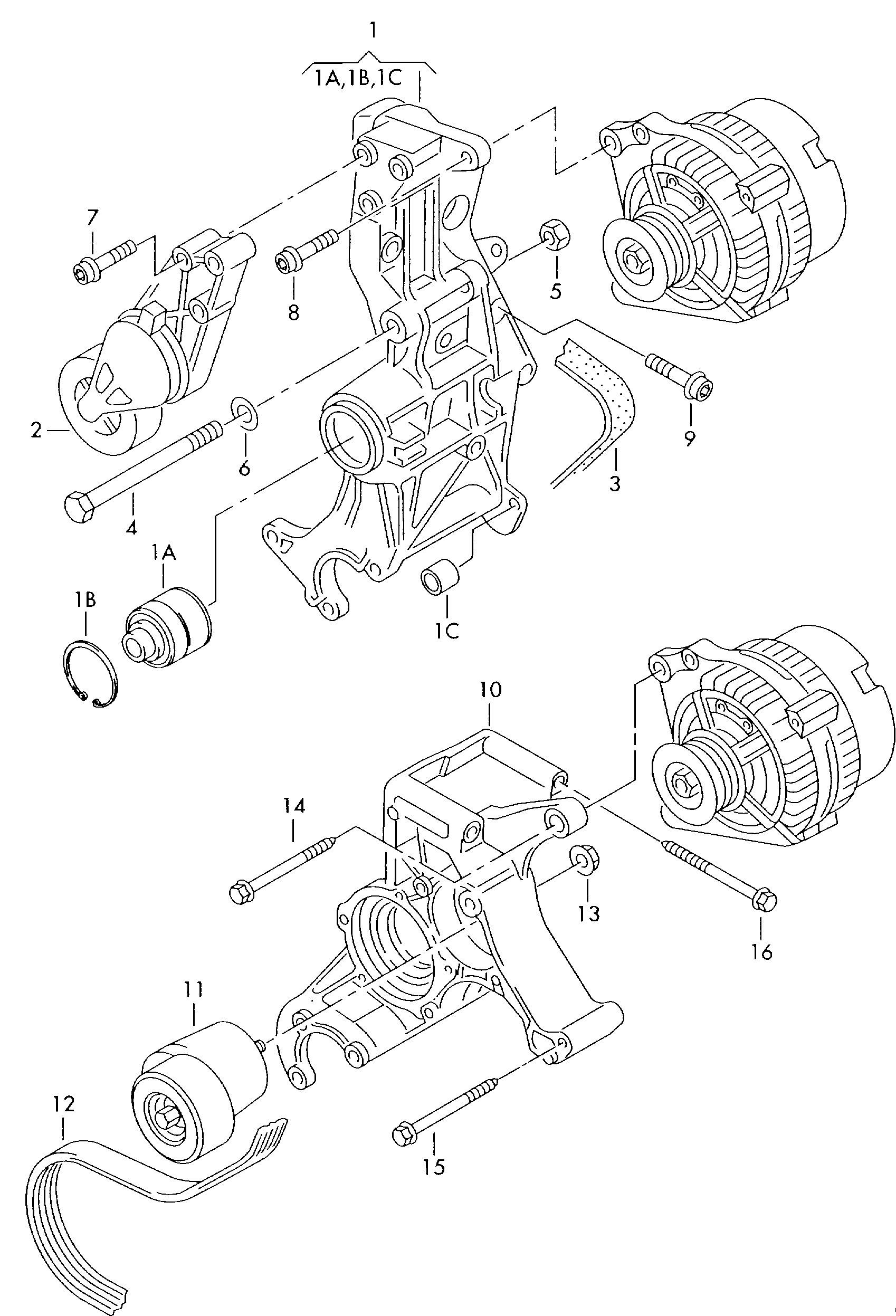 KIA 028903137AR - Connecting and mounting parts for alternator: 1 pcs. autospares.lv