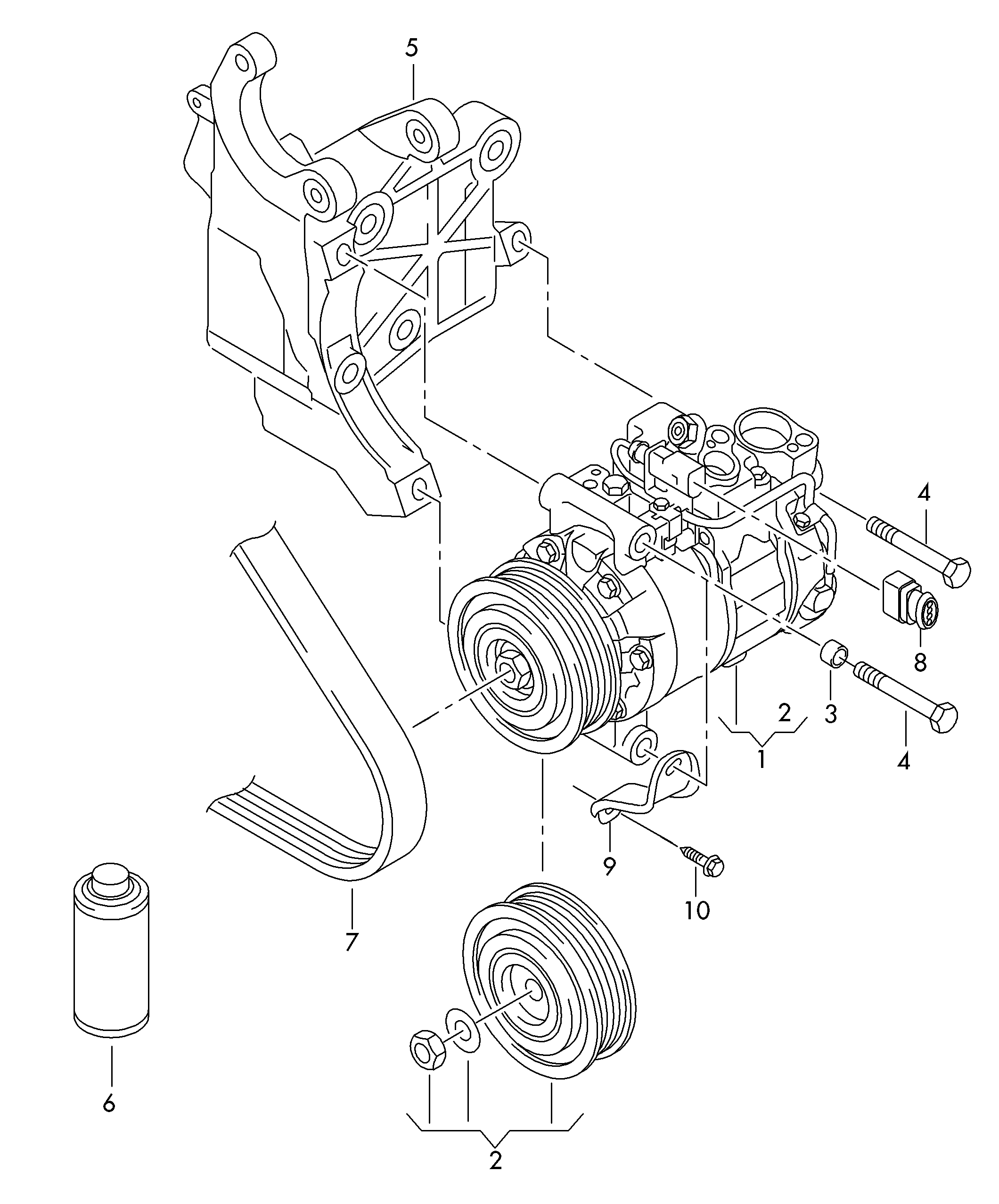 CUPRA 8K0260805P - A/c compressor connecting and mounting parts for compressor: 1 pcs. autospares.lv