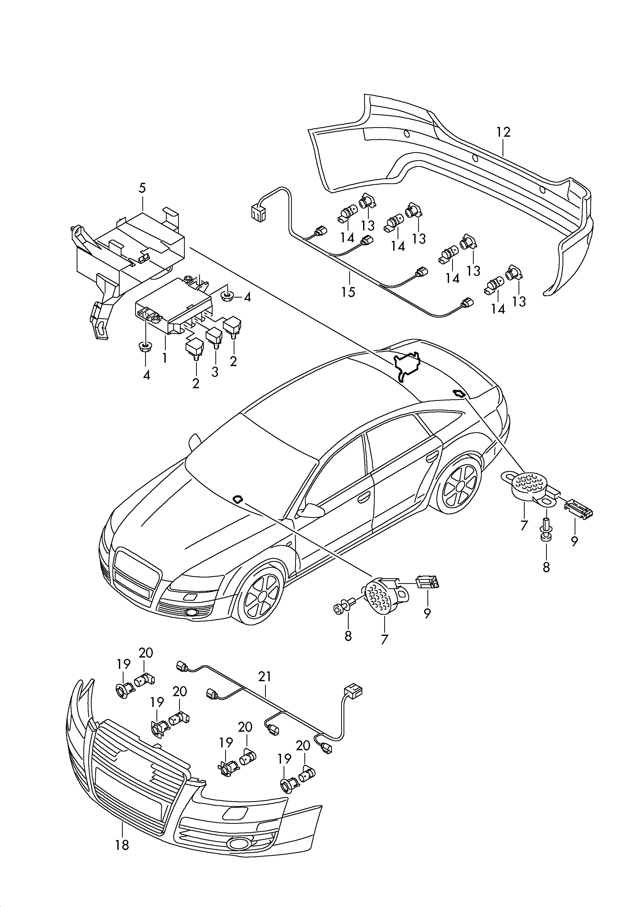 VW 3C0919275P - Parking aid: 4 pcs. autospares.lv