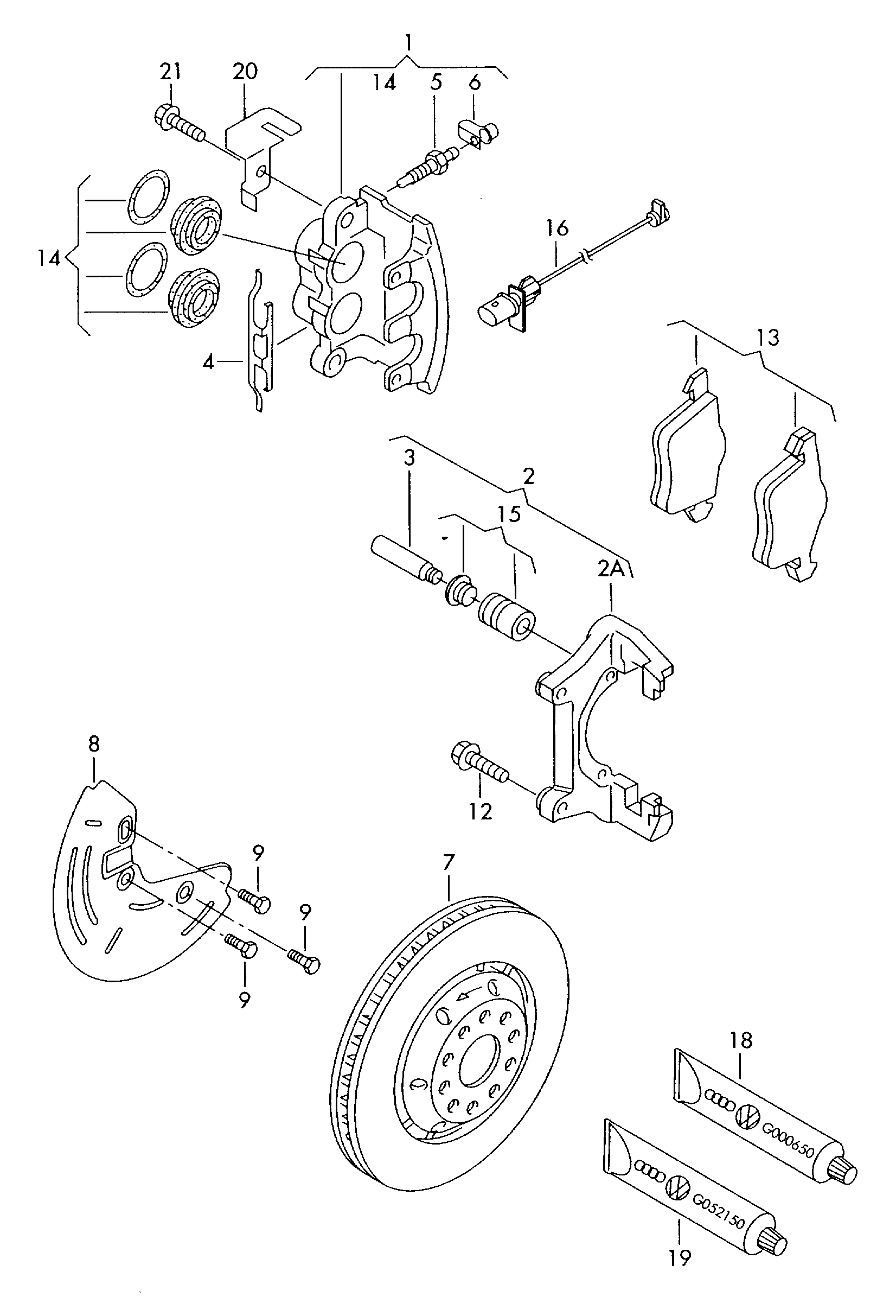 AUDI 8D0 698 151 D - Floating caliper brake: 1 pcs. autospares.lv