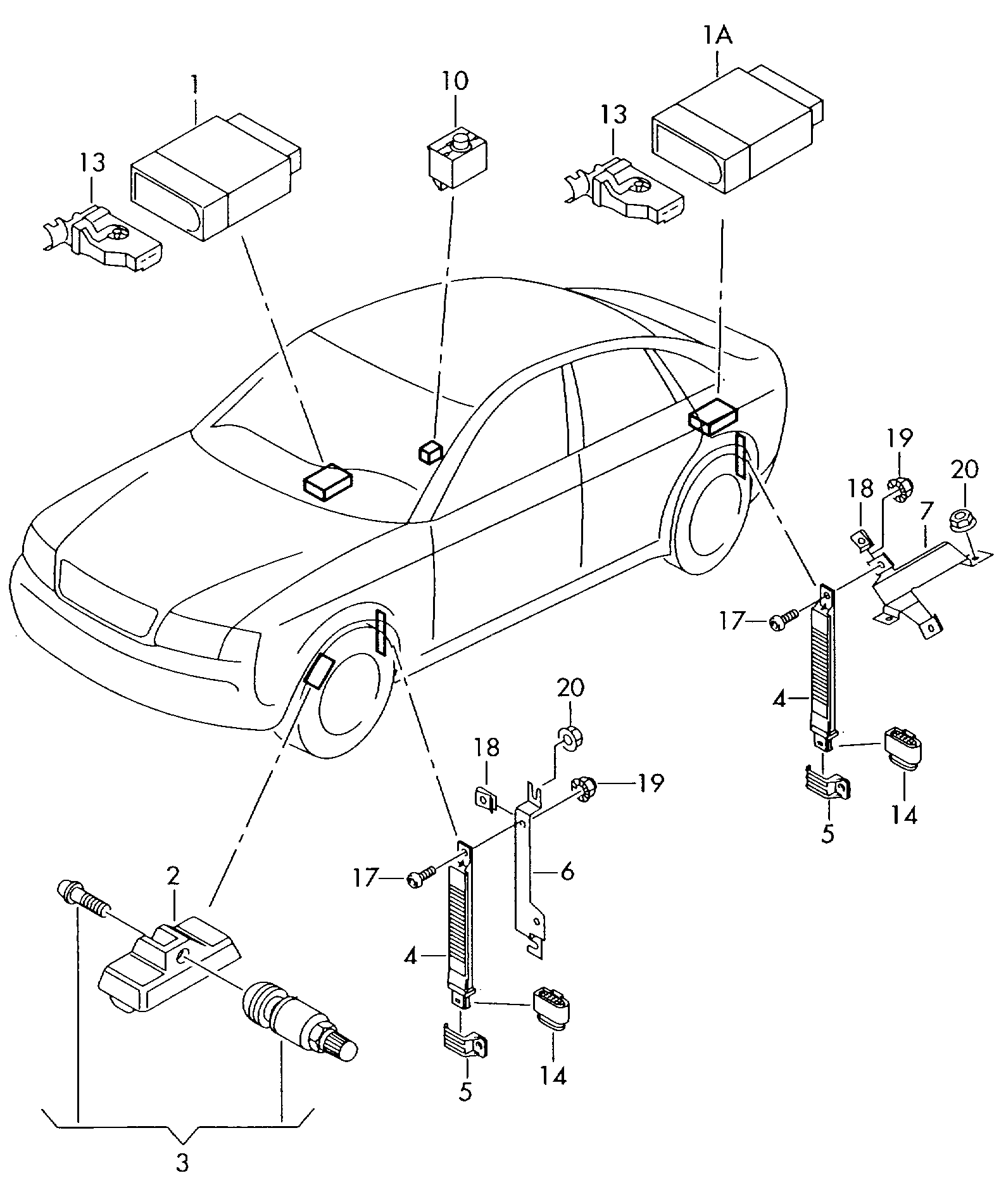 AUDI 4D0 907 275 - Wheel Sensor, tyre pressure control system autospares.lv