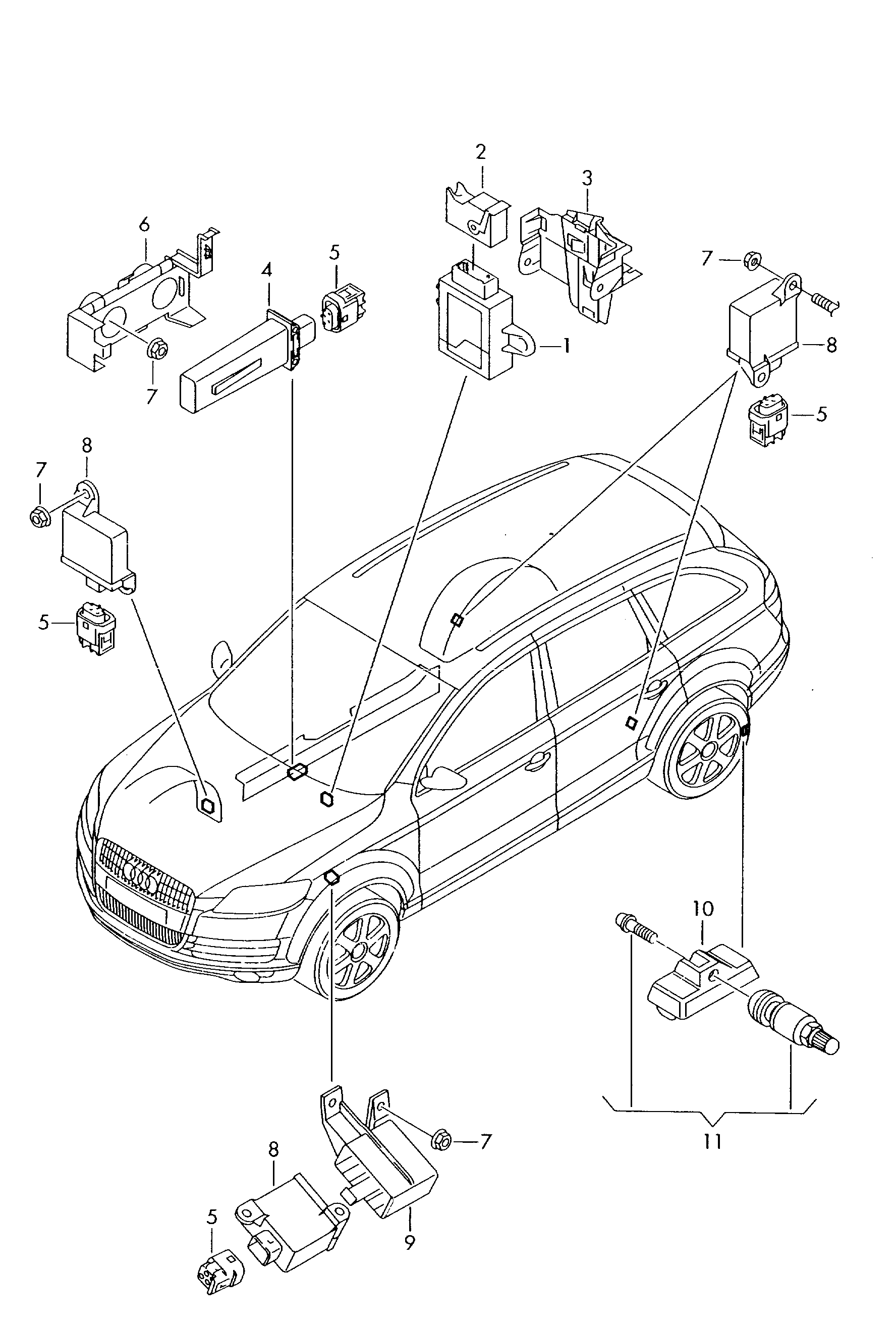 AUDI 7PP907275F - Wheel Sensor, tyre pressure control system autospares.lv