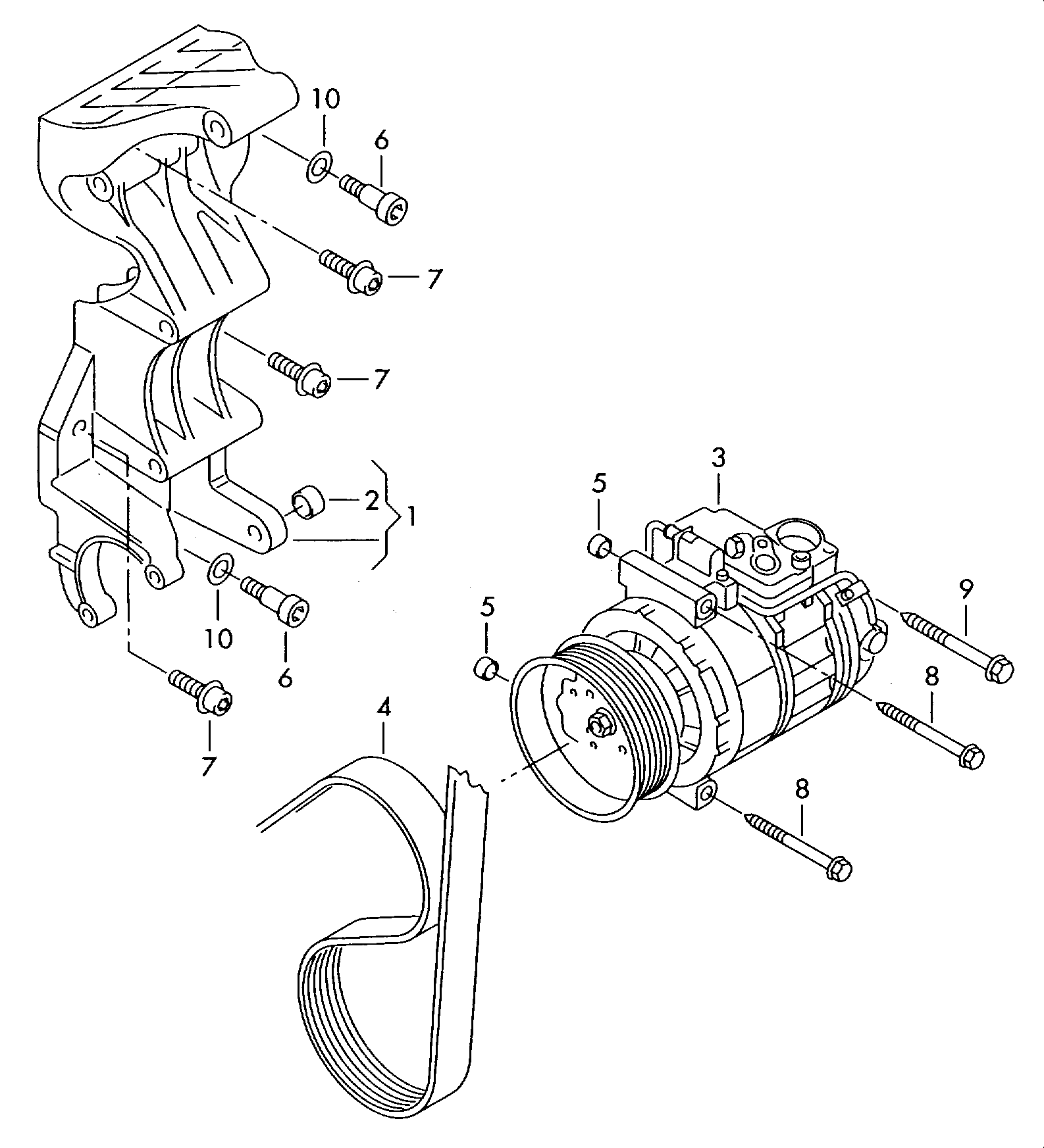 Seat 7L6820803P - A/c compressor with electro-magnetic coupling: 1 pcs. autospares.lv