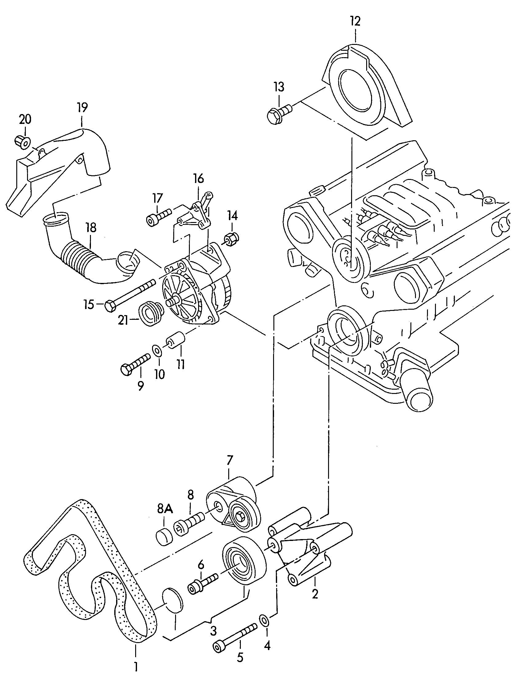 Seat 078903137C - Connecting and mounting parts for alternator: 1 pcs. autospares.lv