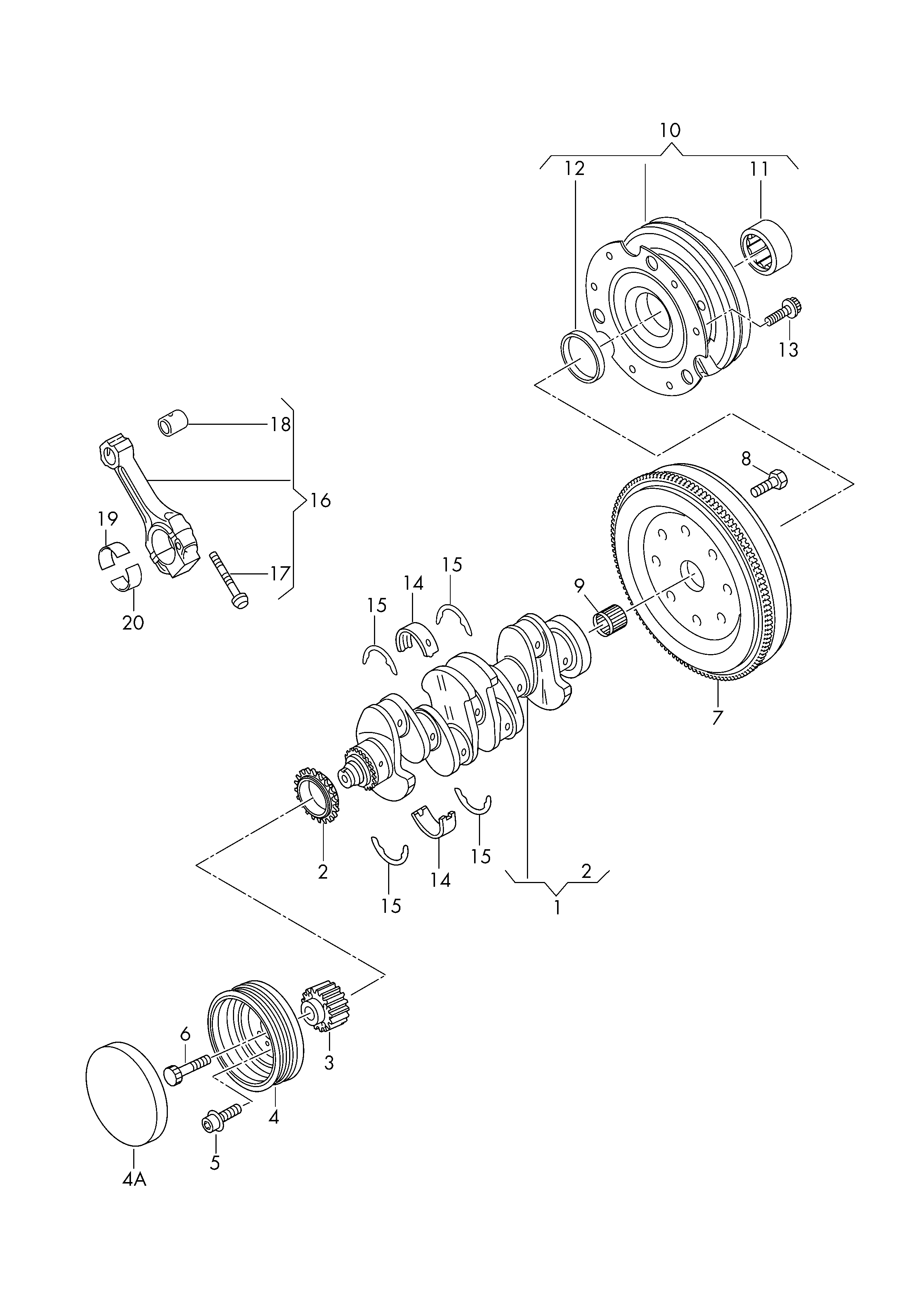 Skoda 03L 105 251 - Crankshaft conrod bearings            see parts bulletin:: 1 pcs. autospares.lv