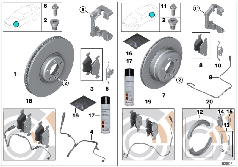 BMW 34112288862 - Service, brakes: 1 Kit pcs. autospares.lv