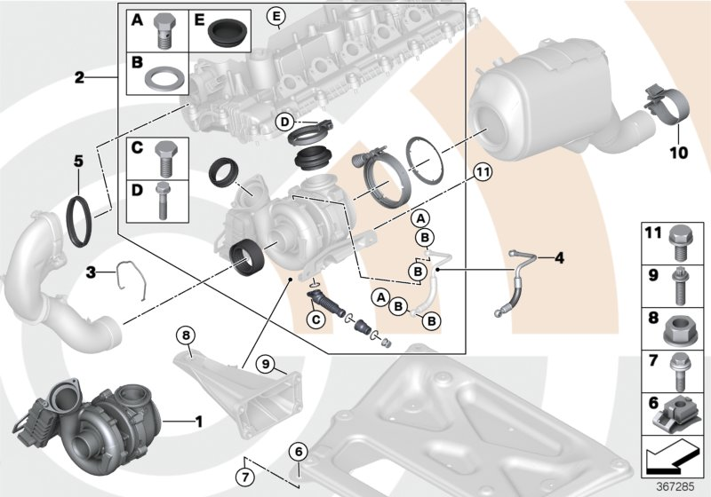 BMW 11657796314 - Turbocharger and install. kit value line: 1  pcs. autospares.lv