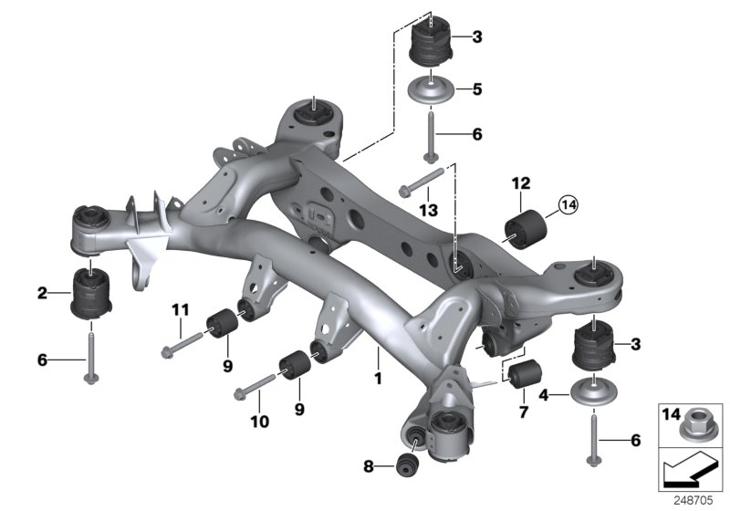 BMW 33 32 6 770 829 - Rear axle carrier: 2  pcs. autospares.lv