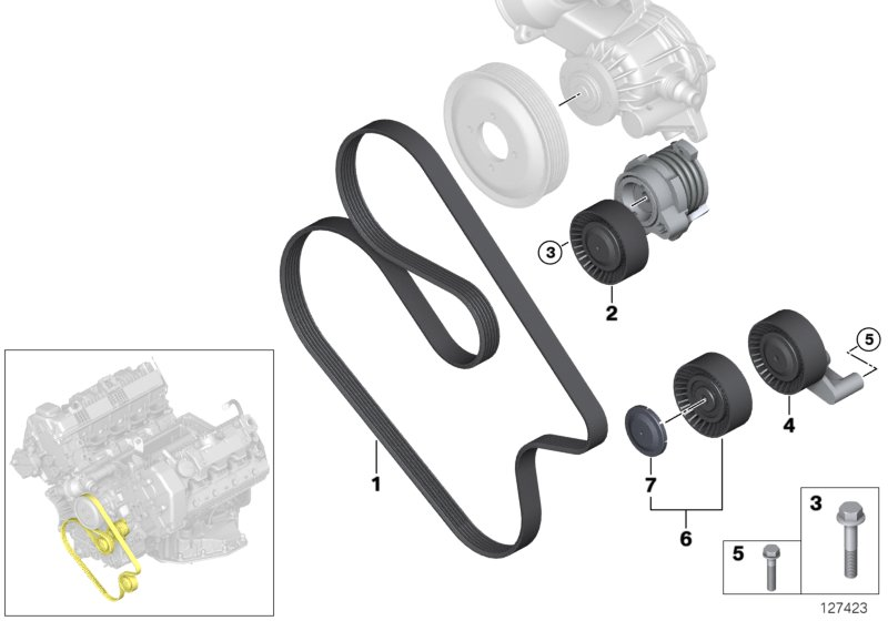 BMW 11 28 7 549 557 - Belt drive water pump/alternator: 1  pcs. autospares.lv