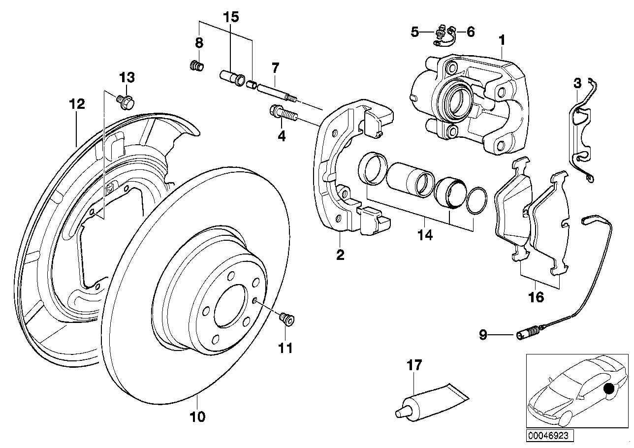 BMW 34216761251 - Rear wheel brake, brake pad sensor: 1 Kit pcs. autospares.lv