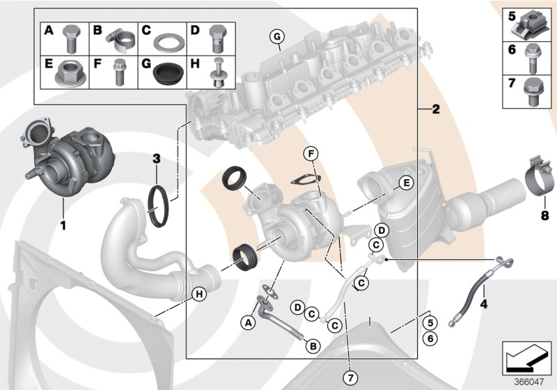 BMW 11657790308* - Turbocharger and install. kit value line: 1  pcs. autospares.lv