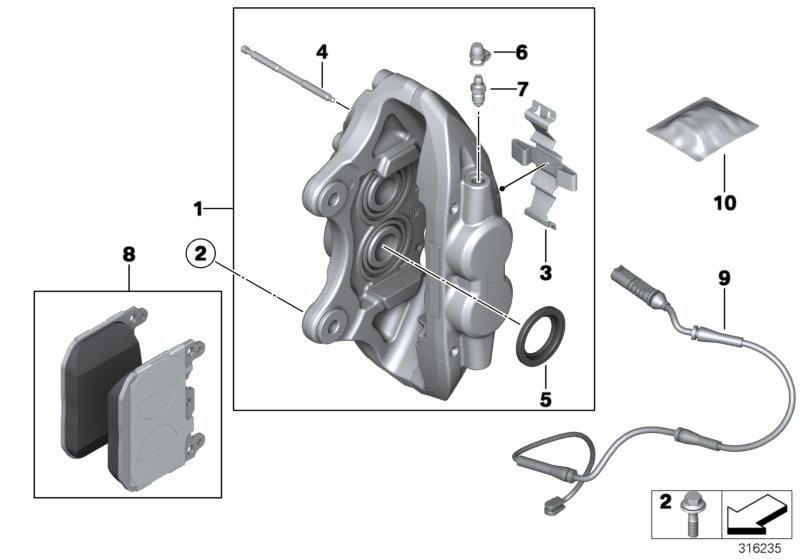 BMW 34116878876 - Front wheel brake, brake pad sensor: 1 Kit pcs. autospares.lv