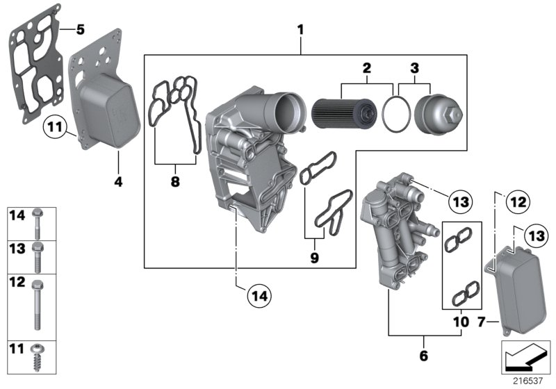 BMW 11428507697 - Lubricat.syst.-oil filter,heat exchanger: 1  pcs. autospares.lv