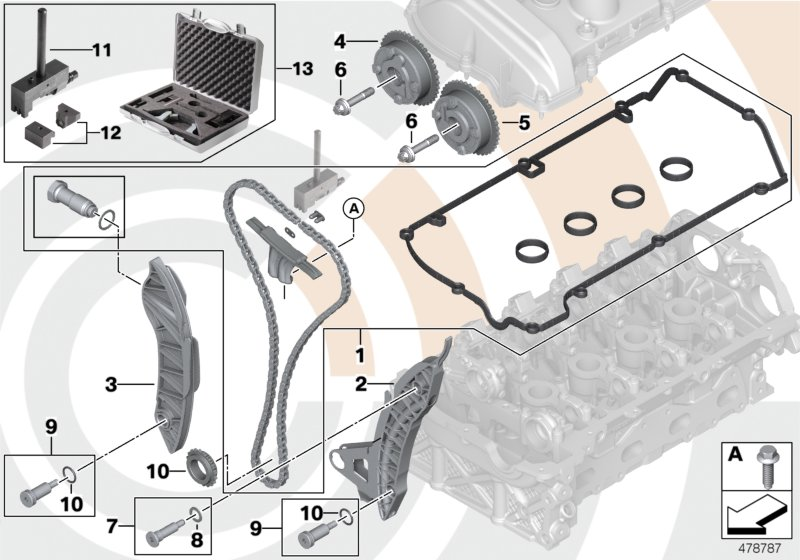 BMW 11 36 7 545 862 - Repair kit, open timing chain, top: 1  pcs. autospares.lv