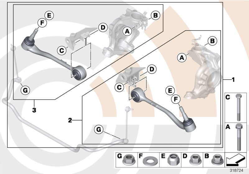 BMW 31 12 2 339 999 - Service kit control arm / value line: 1 Kit pcs. autospares.lv