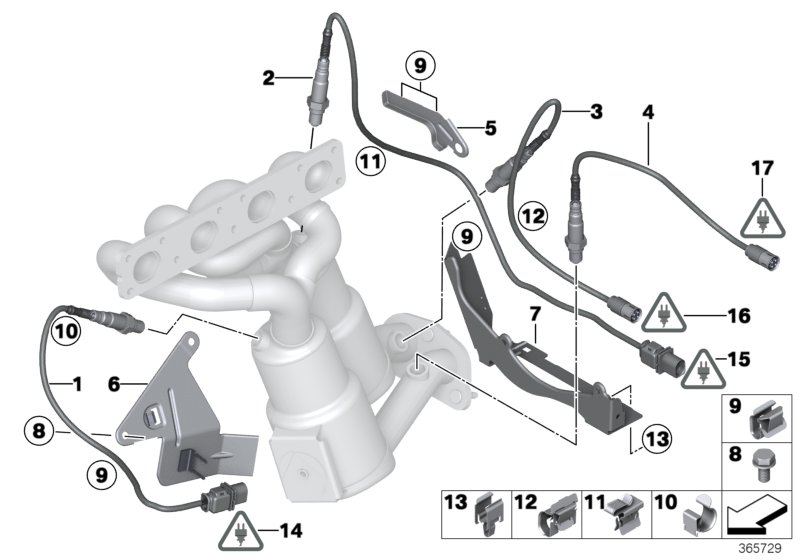 BMW 11787570104 - Lambda probe fixings: 1  pcs. autospares.lv