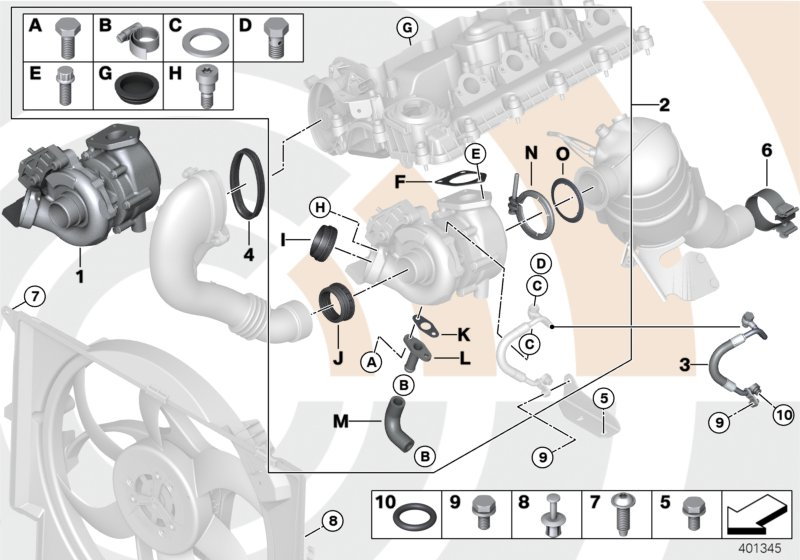 BMW 11657795499* - Turbocharger and install. kit value line: 1  pcs. autospares.lv