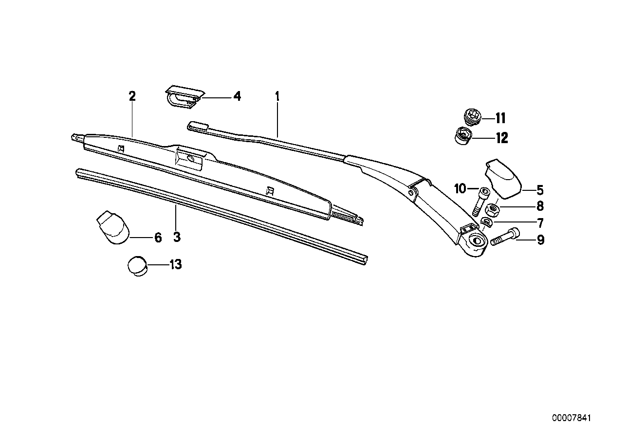 BMW 61 61 8 217 705 - Single components for wiper arm: 1  pcs. autospares.lv