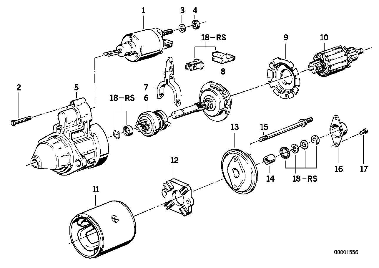 BMW 12 41 1 722 844 - Starter parts 1,4kw: 1  pcs. autospares.lv