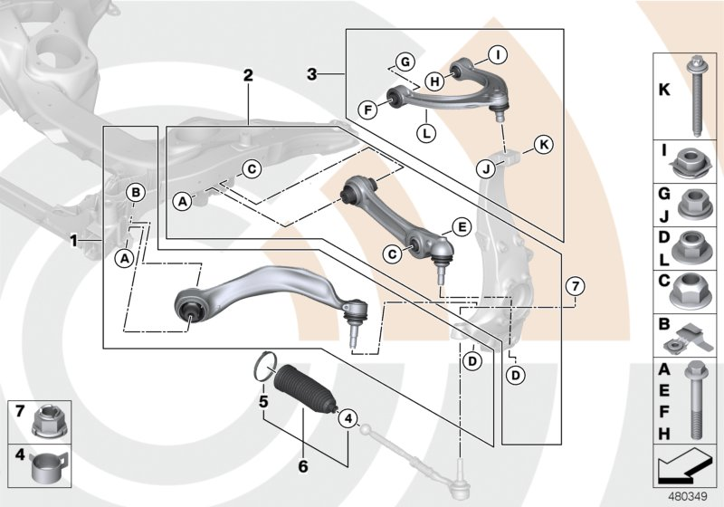 BMW 32 10 6 791 561 - Repair kit, trailing links and wishbones: 2 Kit pcs. autospares.lv