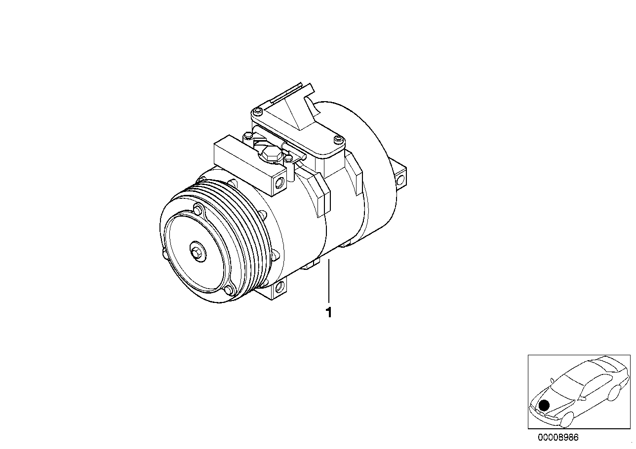 BMW 64 52 8 385 919 - Rp air conditioning compressor: 1  pcs. autospares.lv