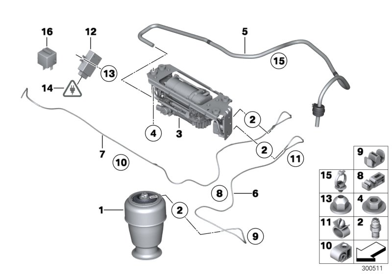 BMW 37206864215 - Levell.device, air spring and ctrl unit: 1  pcs. autospares.lv