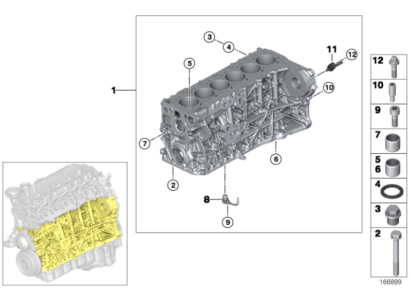 BMW 13 52 7 800 396 - Engine block: 1  pcs. autospares.lv