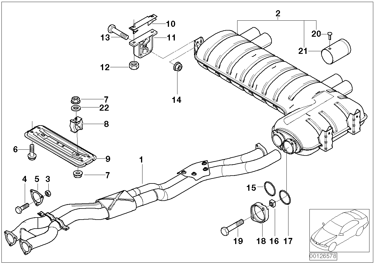 CITROËN 18111723379 - Intermediate pipe/rear silencer: 1  pcs. autospares.lv