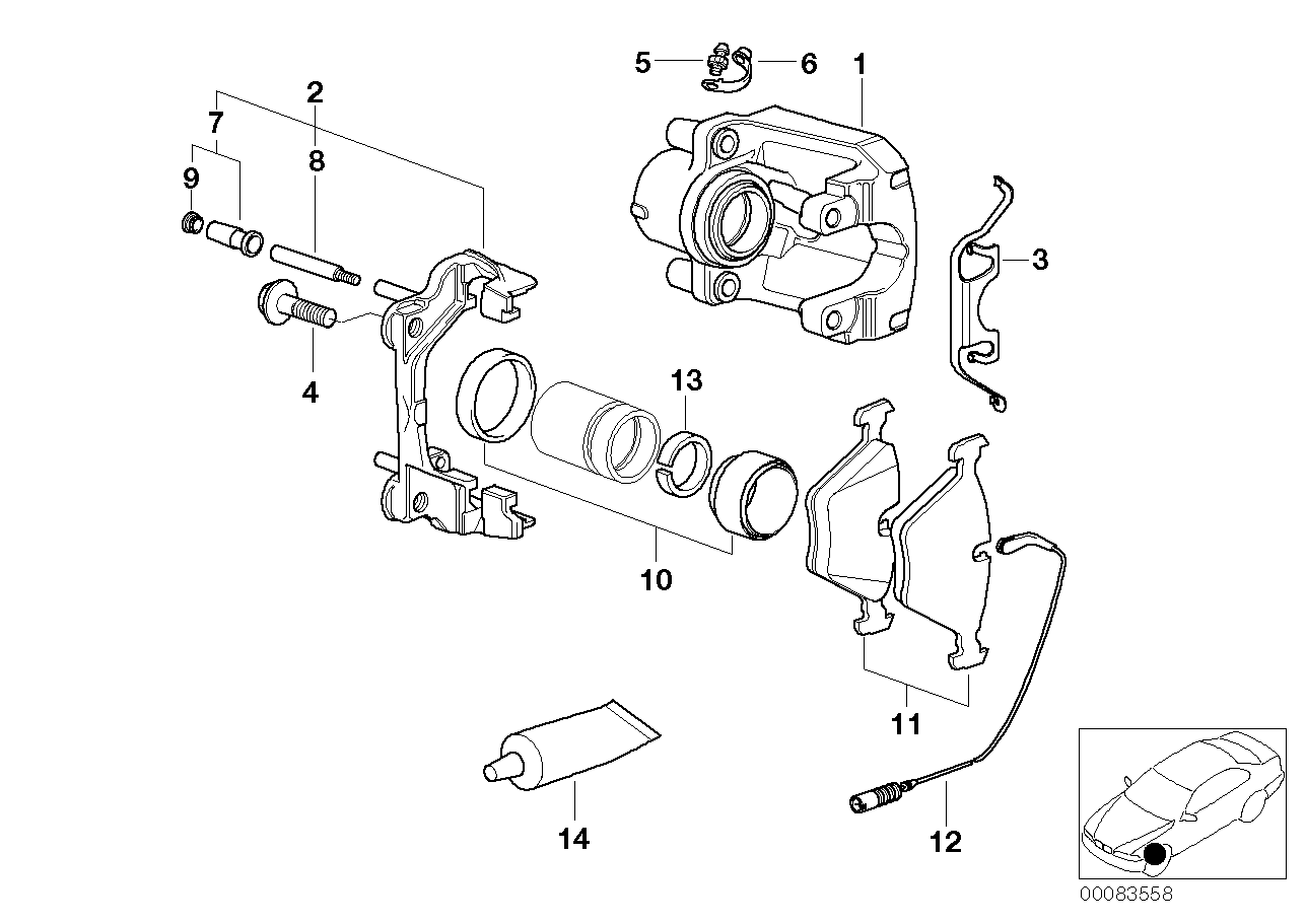 BMW 34211164187 - Rear wheel brake, brake pad sensor: 1  pcs. autospares.lv