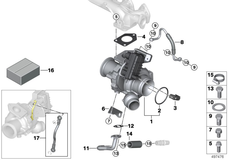 BMW 11658506896* - Turbo charger with lubrication: 1  pcs. autospares.lv