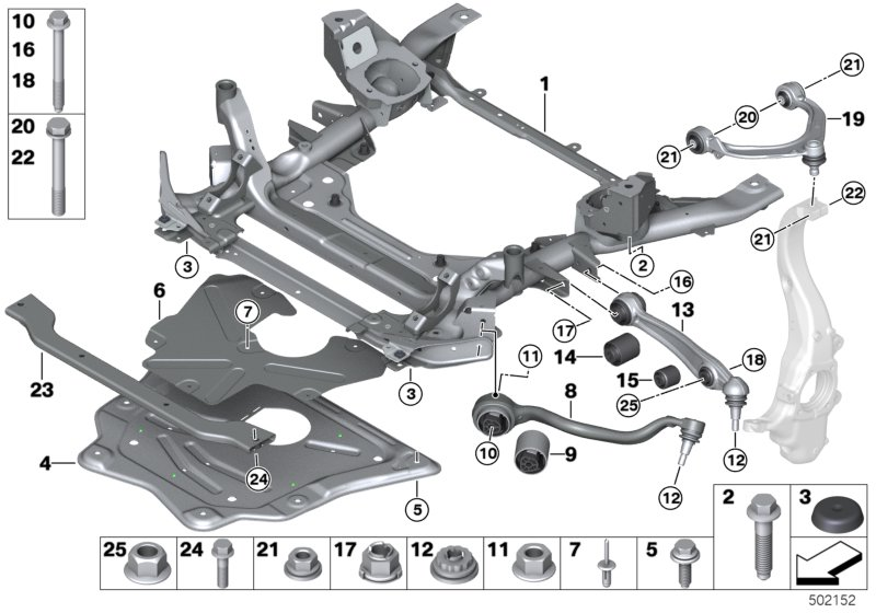 Mini 33 30 6 787 062 - Frnt axle support,wishbone/tension strut: 2  pcs. autospares.lv