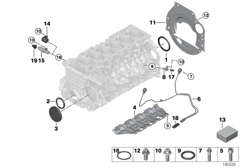 BMW 11 11 7 530 262 - Engine block mounting parts: 1  pcs. autospares.lv