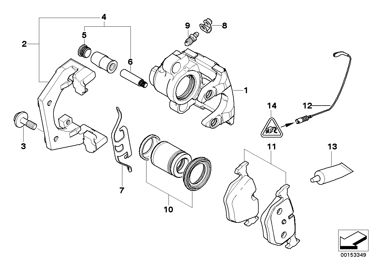 BMW 34 21 6 757 055 - Rear wheel brake, brake pad sensor: 1  pcs. autospares.lv