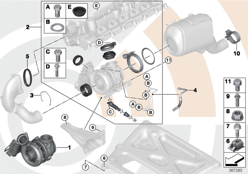 BMW 11652414328 - Turbo compressore - ricambi usati: 1  pcs. autospares.lv