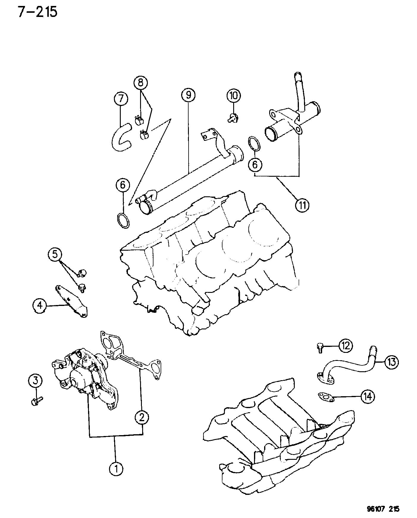 Chrysler MD97 3940 - Water pump and related parts, 3.0l engine, ns body: 001 pcs. autospares.lv