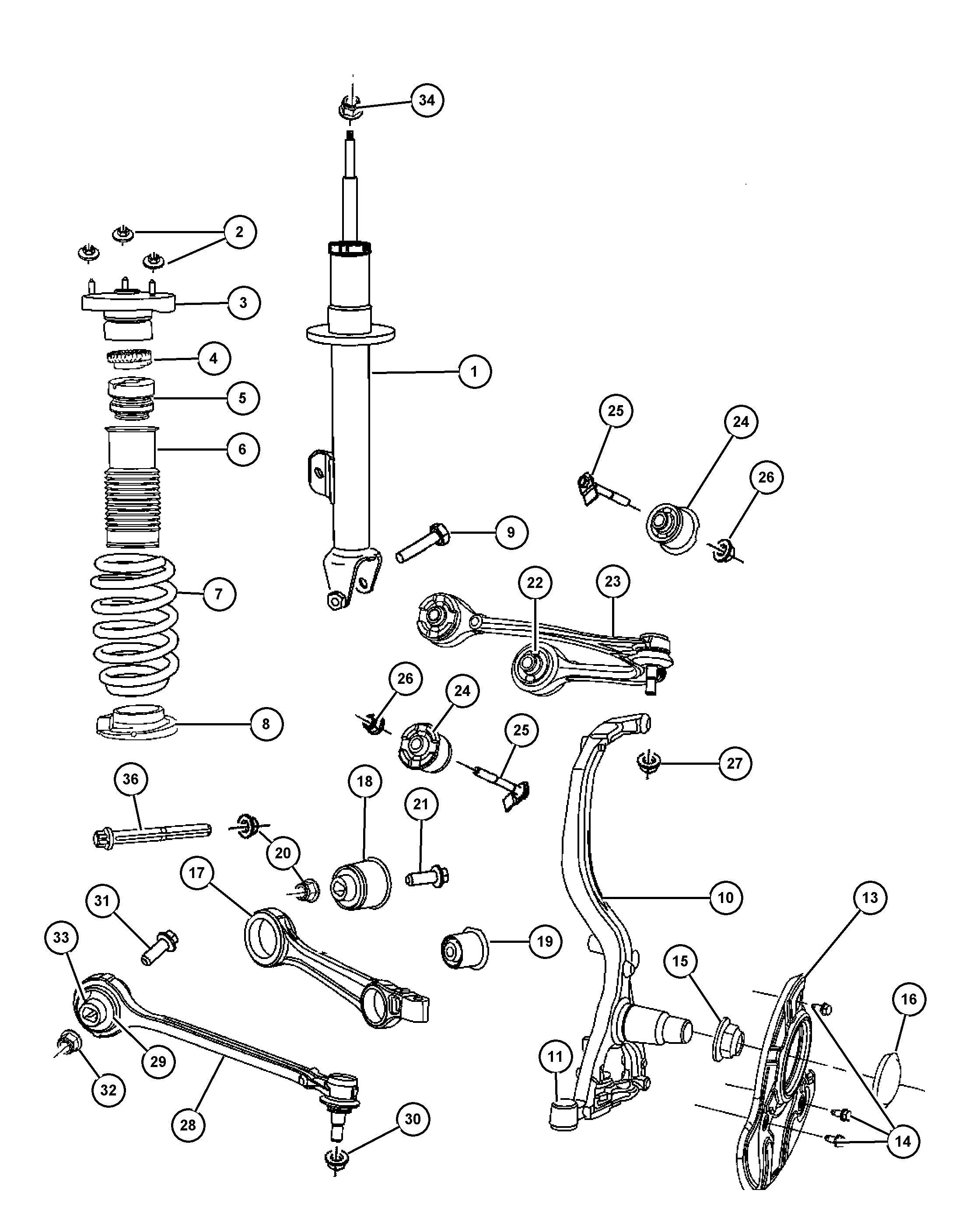 Dodge 4782 740AB - Suspension, front: 1 pcs. autospares.lv