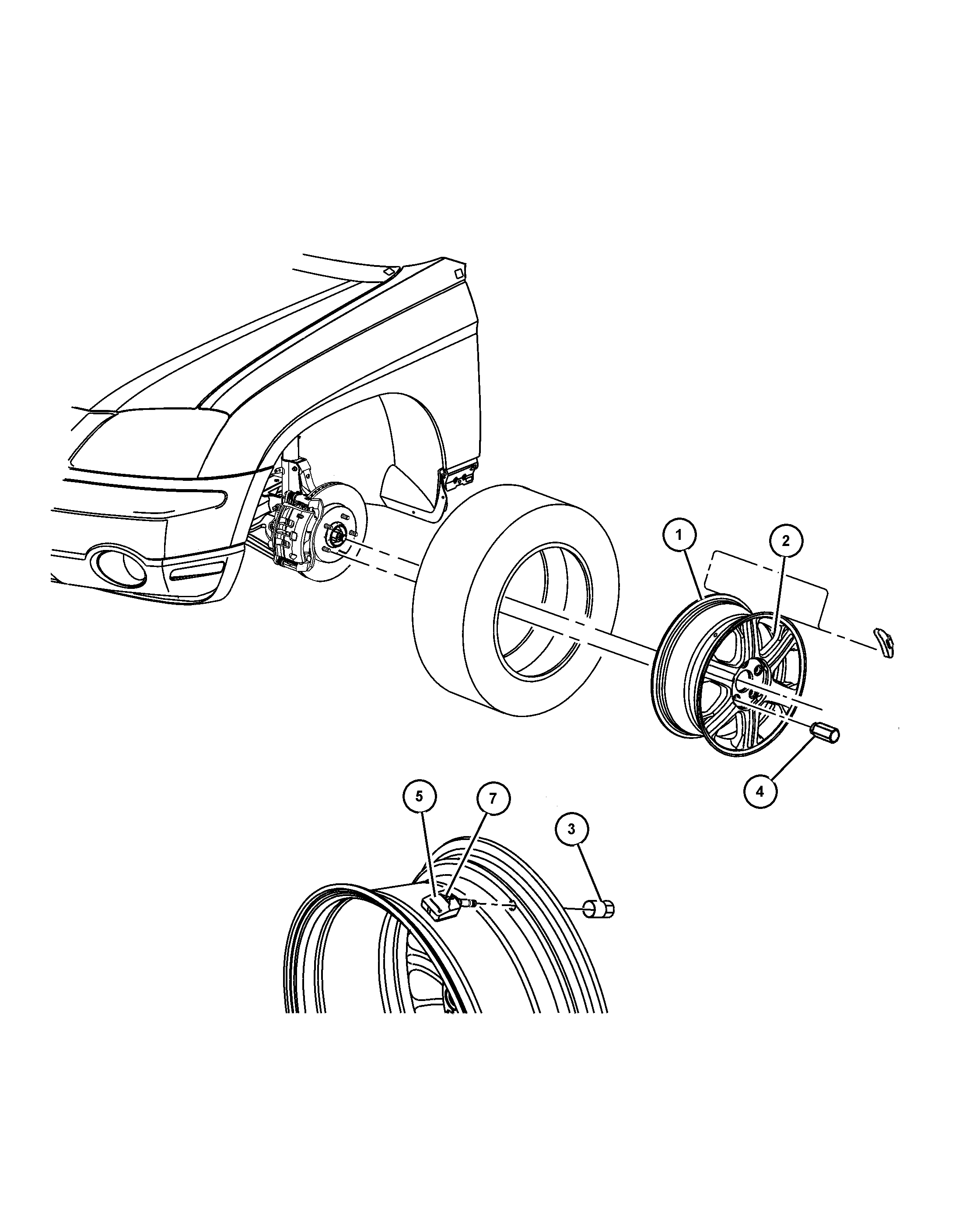 Dodge 52088 990AC - Wheel Sensor, tyre pressure control system autospares.lv