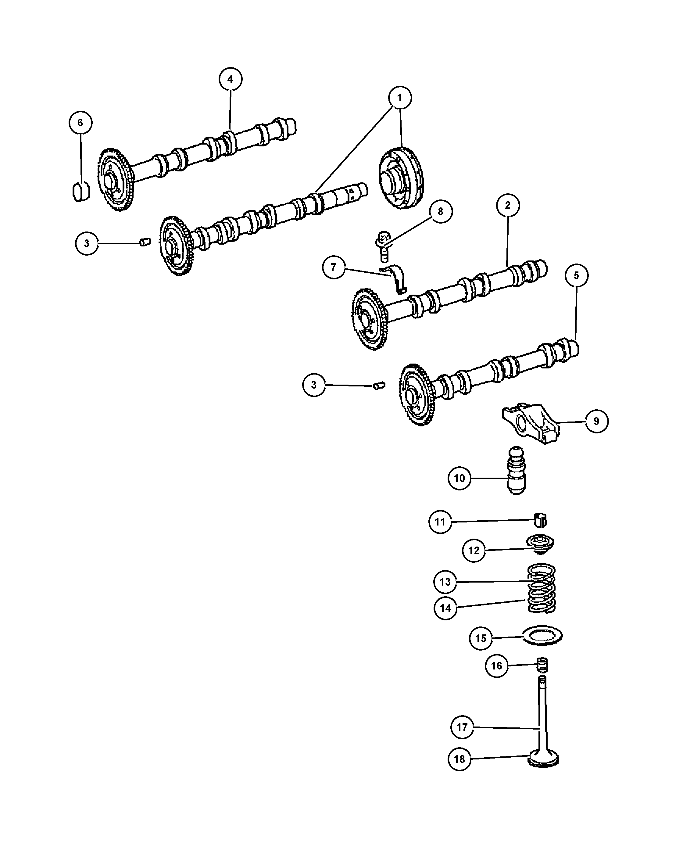 Dodge 5175 438AA - Camshafts and valvetrain 3.0l diesel [exl]: 6 pcs. autospares.lv