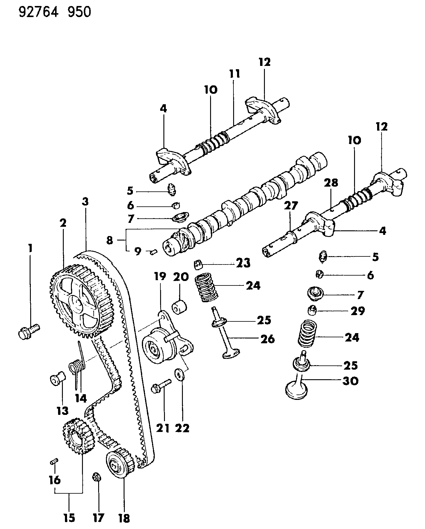 Dodge MD18 9522 - Camshaft and valve, 2.4l engine, 1993 ram: 001 pcs. autospares.lv